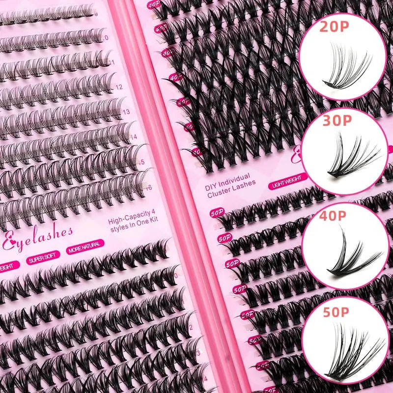 4-in-1 Lash Cluster Kit – Natural Doll Eye Look