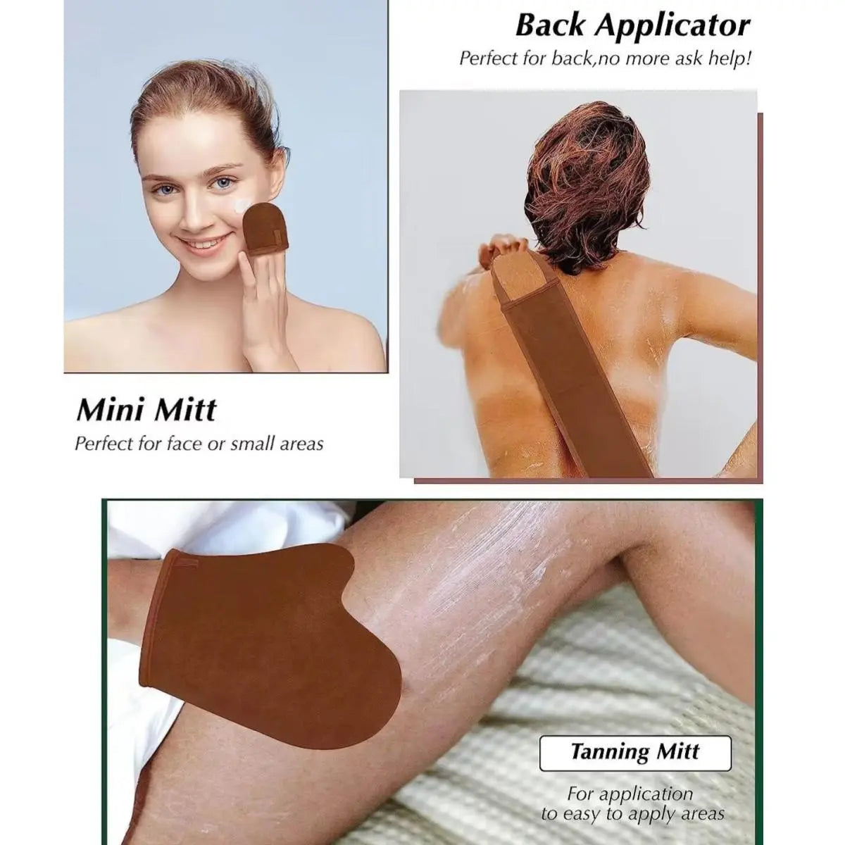 Glow Tan Body Kit – Back Scrubber & Tanning Mitt