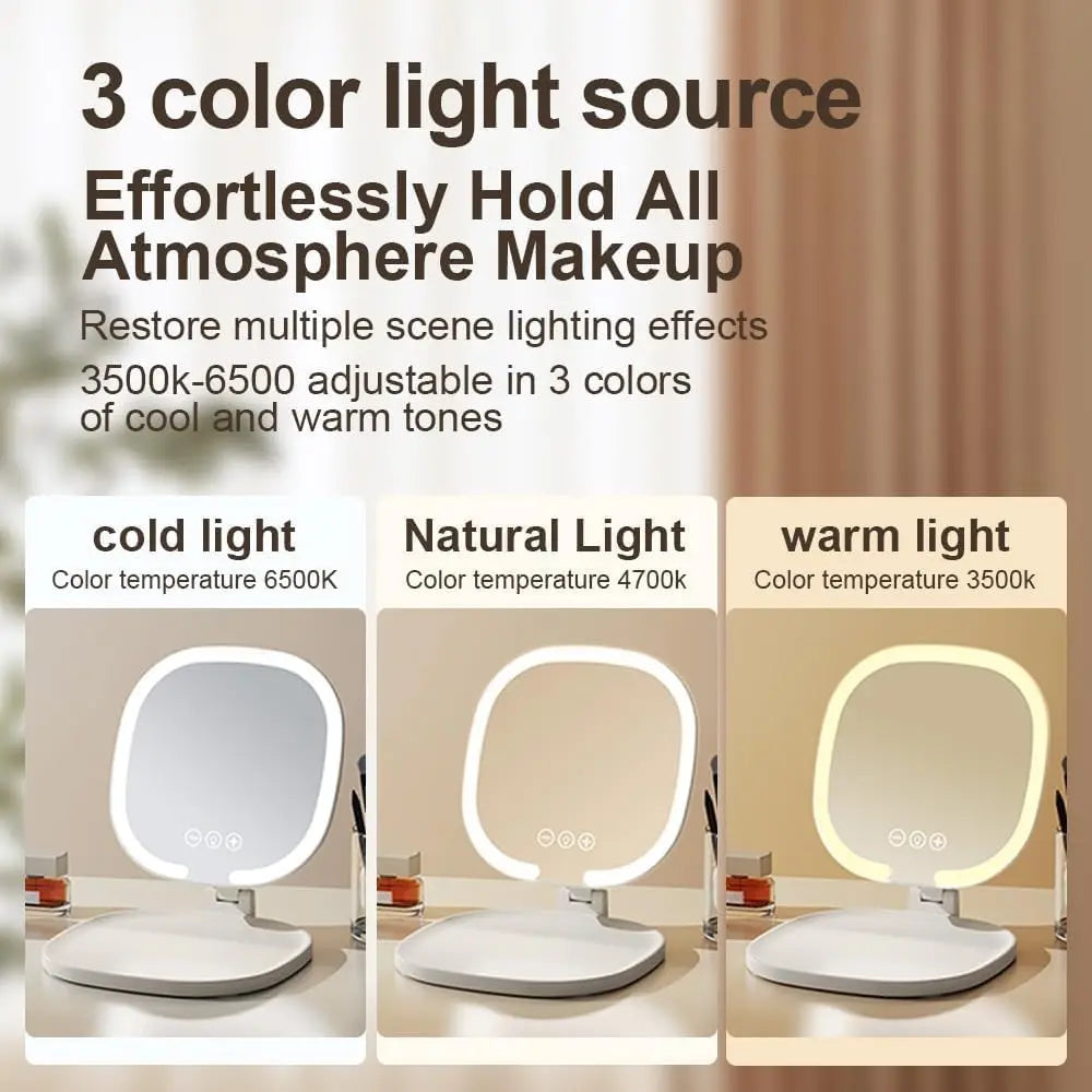 Rechargeable LED Makeup Mirror – Portable Touch Control