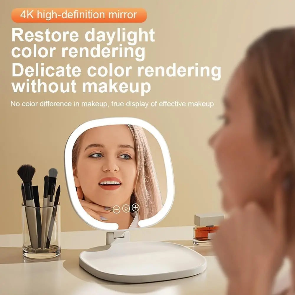Rechargeable LED Makeup Mirror – Portable Touch Control